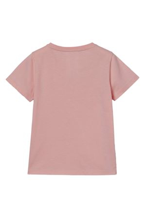 T-shirt in cotone rosa con stampa GUCCI KIDS | 547559XJHO55967